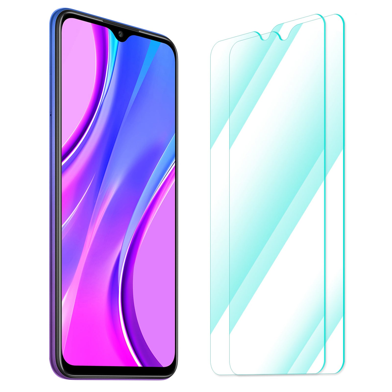 ENKAY HAT PRINCE 2Pcs/Pack Tempered Glass Screen Protector for Xiaomi Redmi 9 Anti-explosion 2.5D 0.26mm 9H HD Clear Film