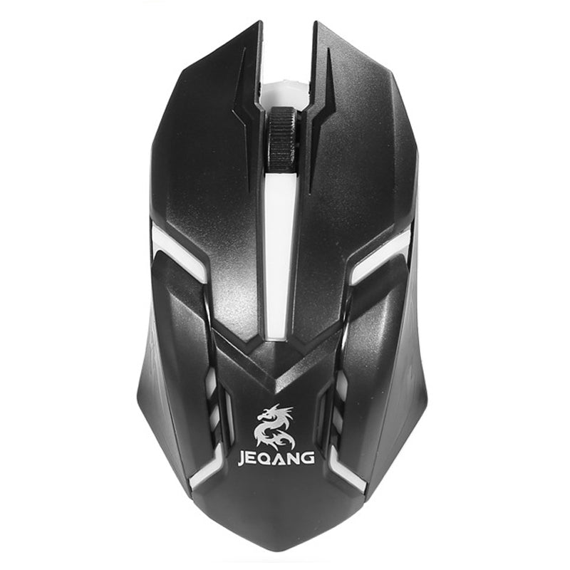 JEQANG JM-318 USB Wired Gaming Mouse 6 Buttons Computer Laptop Mice with Backlight - Black