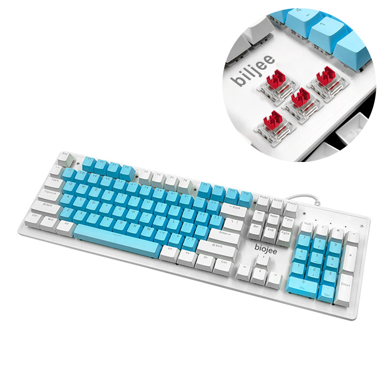 BIOJEE B104 Mechanical Keyboard 104 Keys Gaming Keyboard Switch Wired Keyboard with Colorful Backlit for E-Sports
