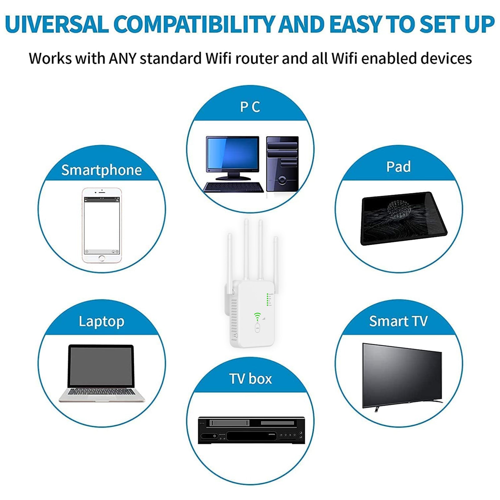 U10-300 Letvægts Repeater Trådløs Router WiFi Booster 300 Mbps WiFi Repeater
