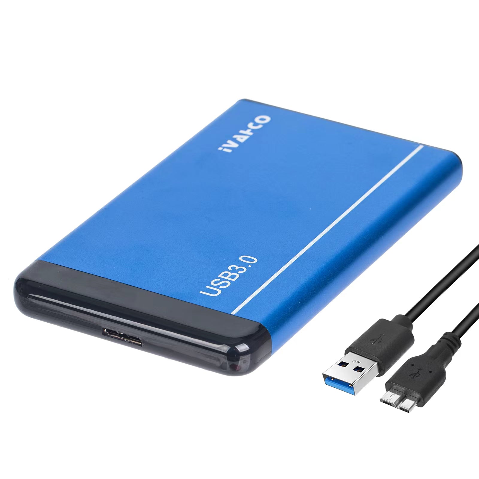 IVAHCO 500GB 2.5 Portable USB3.0 Hard Disk Enclosure Matte HDD External Case Hard Drive Box with Data Cable Grey