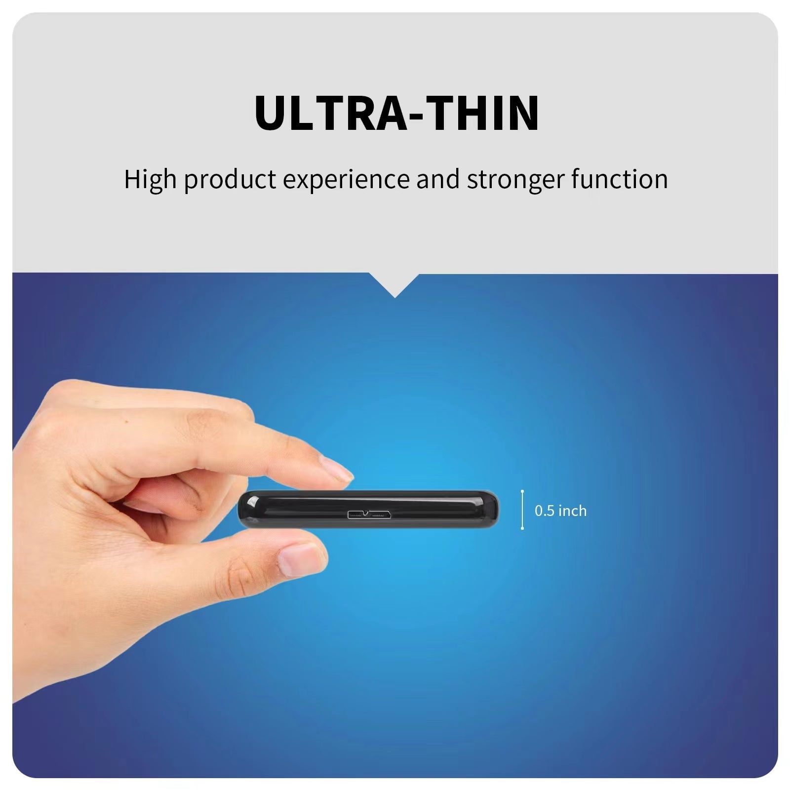 IVAHCO 500GB 2.5 Portable USB3.0 Hard Disk Enclosure Matte HDD External Case Hard Drive Box with Data Cable Grey