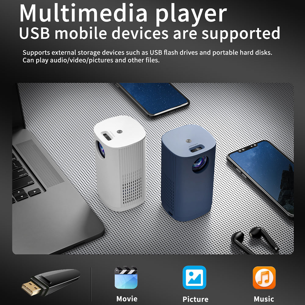 T50 Mini 480P LED Projector Mirror Screen Home Theater Video Movie Projector