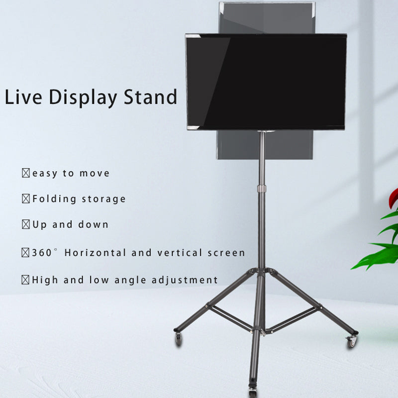 QINGZHUANGSHIDAI XLY-1213 Universal Caster Rotatable Display Screen Tripod Aluminum Alloy Live Streaming Display Bracket