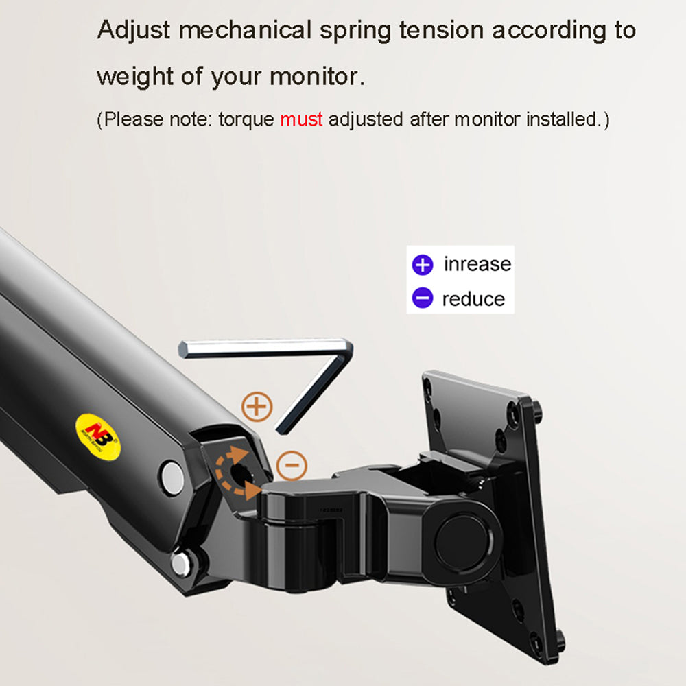 NB G50 Adjustable Spring Monitor Desk Mount for 27-45 inch Curved Monitor Mount Stand Computer Monitor Arms for Home Office