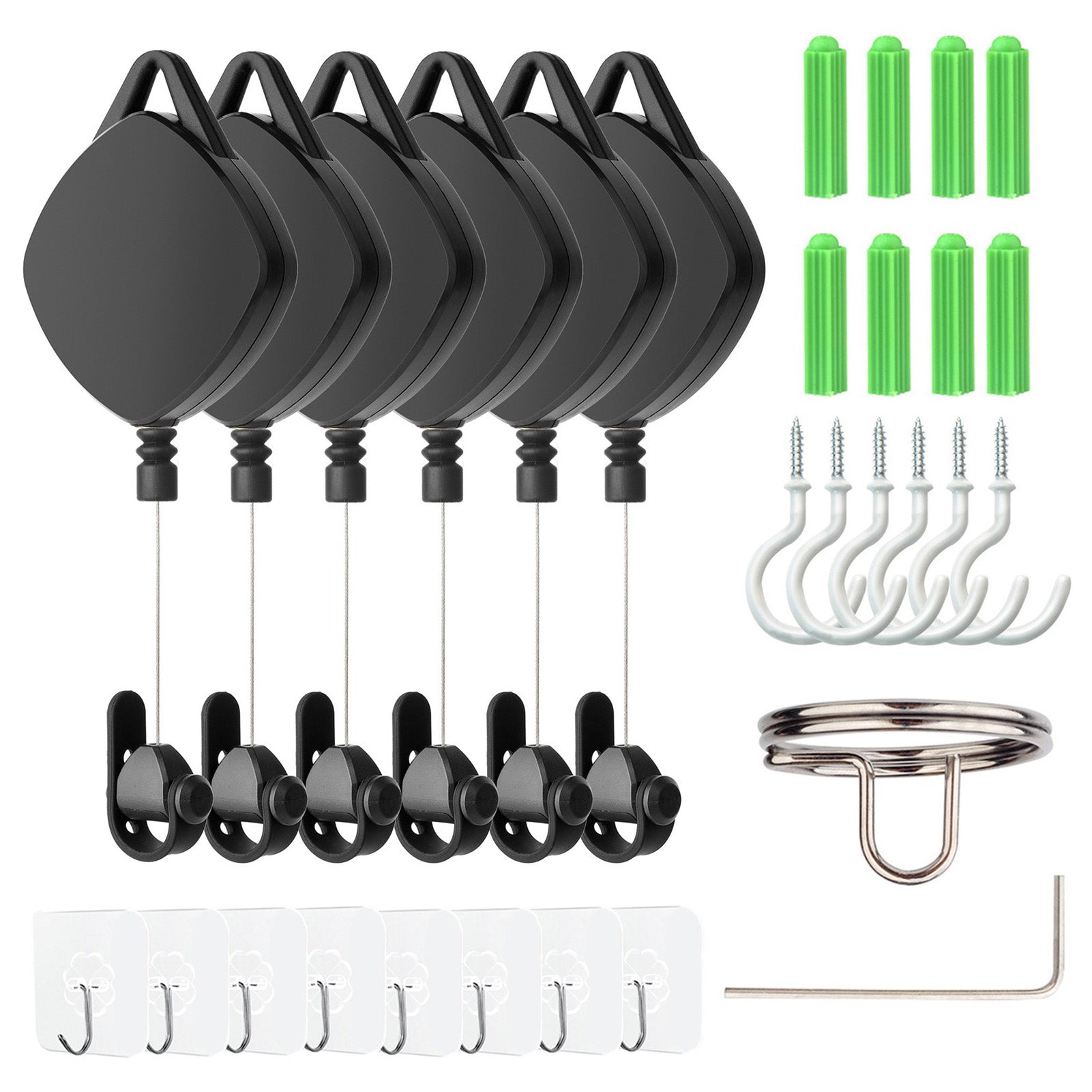 MFTDE 6Pcs Telescopic Ceiling Pulley for HTC Vive Pro Oculus Rift Oculus Quest Link Oculus Quest 2 VR Cable Management System