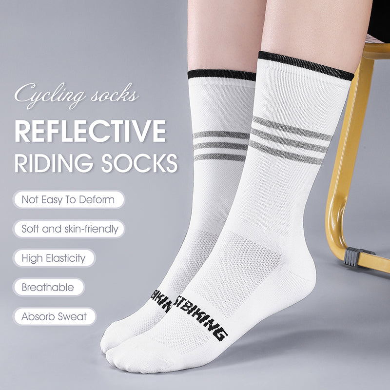 WEST BIKING YP0216052 1 pár Sportovní Běh Cyklistika Ponožky pro dospělé Reflexní prodyšné ponožky se střední trubkou