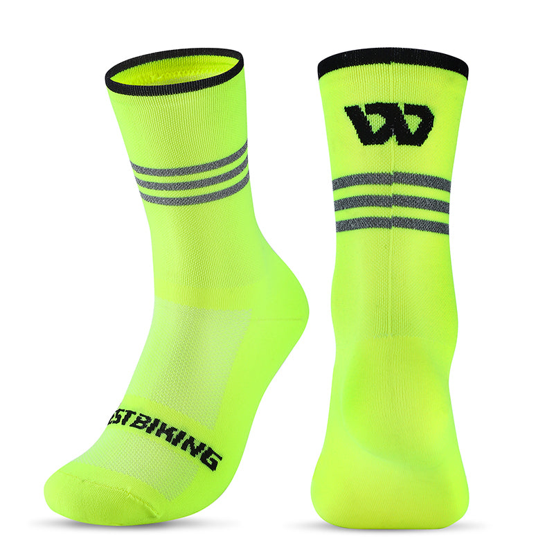 WEST BIKING YP0216052 1 pár Sportovní Běh Cyklistika Ponožky pro dospělé Reflexní prodyšné ponožky se střední trubkou