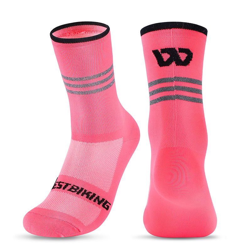 WEST BIKING YP0216052 1 pár Sportovní Běh Cyklistika Ponožky pro dospělé Reflexní prodyšné ponožky se střední trubkou
