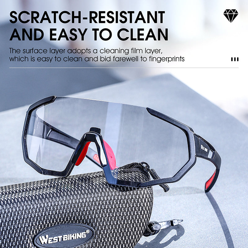 WEST BIKING YP0703148 Photochromic Sports Goggles Men Women Cycling UV Protection Windproof Eyeglasses