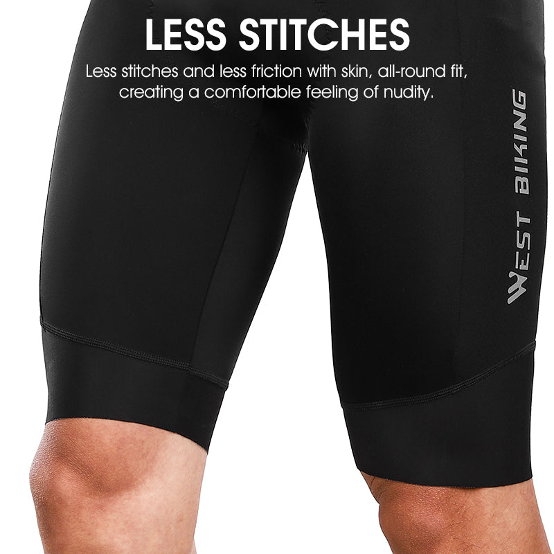 WEST BIKING YP0210010 Professional Cycling Bib Shorts Men Summer MTB Bicycles Tight Mountain Racing Pants with Breathable Pad
