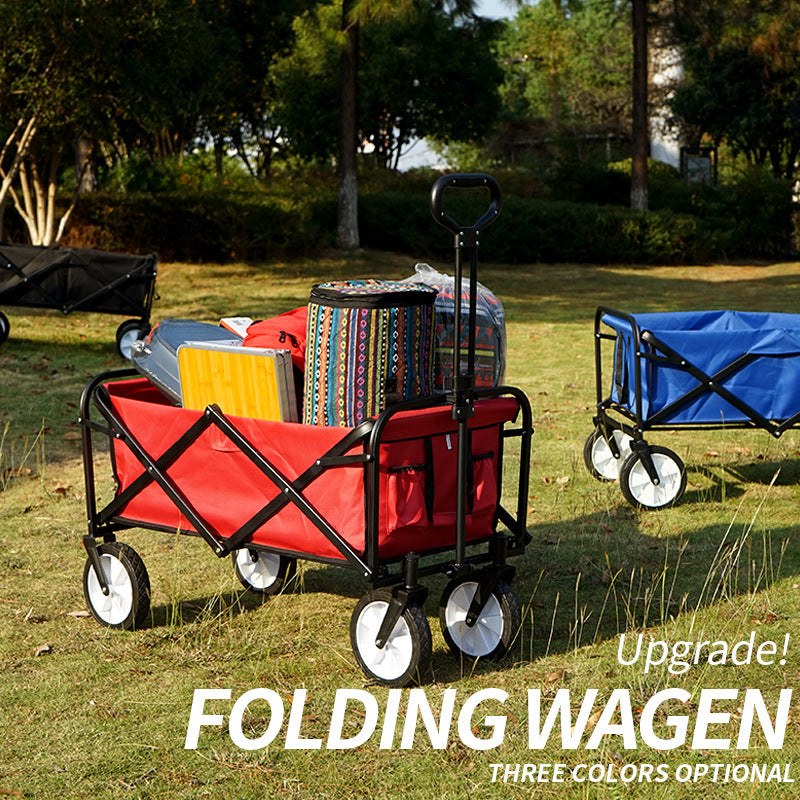 93x52x76cm Portable Collapsible Wagon Cart Outdoor Camping Picnic Garden Trolley Buggy