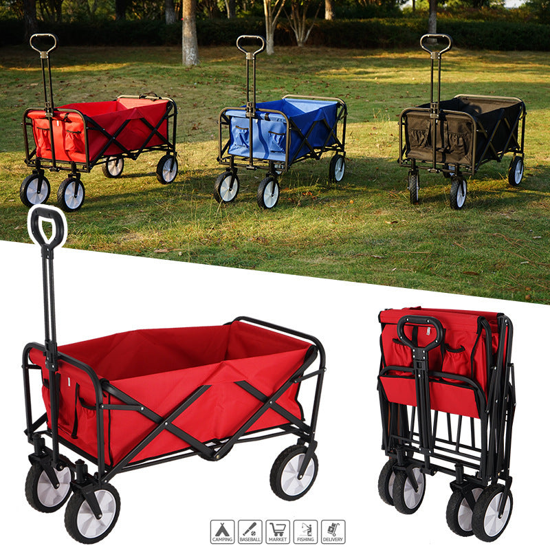 93x52x76cm Portable Collapsible Wagon Cart Outdoor Camping Picnic Garden Trolley Buggy