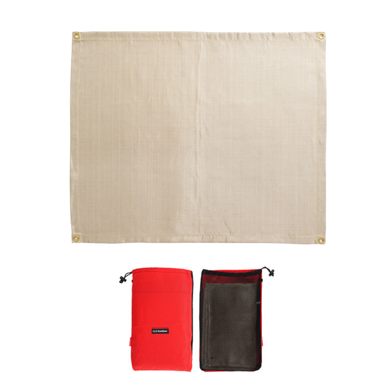 CLS Size M 80x60cm Outdoor BBQ Picnic Fireproof Cloth Heat Insulation Pad Camping Barbecue Grill Fiberglass Flame Retardant Mat