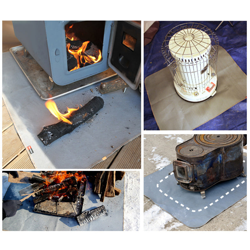 CLS Fireproof Cloth Heat Insulation Pad High-Temperature Resistant Mat for Camping Picnic Barbecue Size L 105x60cm