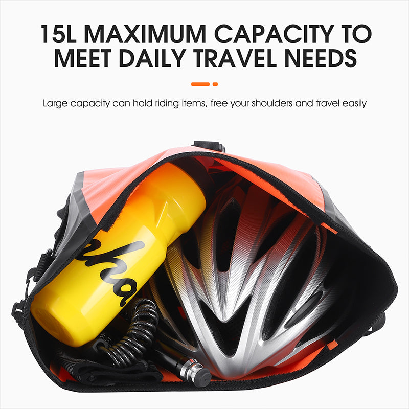 WEST BIKING YP0707312 15L Bicycle Large Capacity Rear Rack Bag Waterproof Bike Seat Tail Pannier Pack