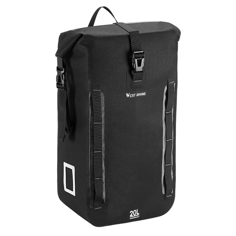 WEST BIKING YP0707313 20L Bicycle Reflective Rear Rack Bag TPU Waterproof Bike Seat Tail Pannier Pack