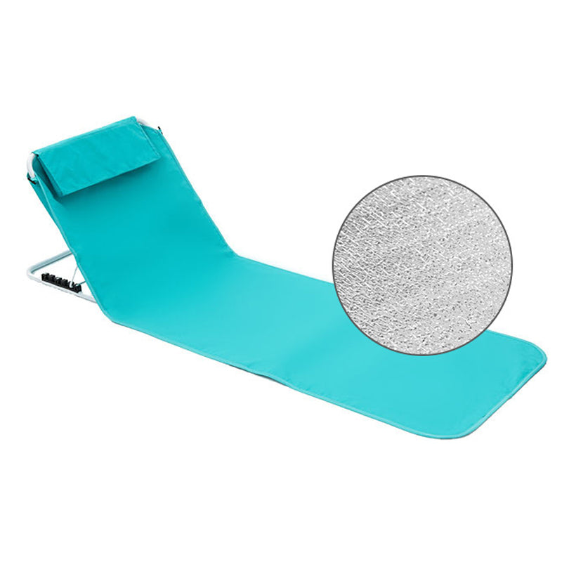 021 160*54cm Outdoor Portable Fishing Chair Camping Lawn Relaxing Beach Chair Sitting Reclining Folding Lounger (Oxford Cloth Aluminum Foil EPE)