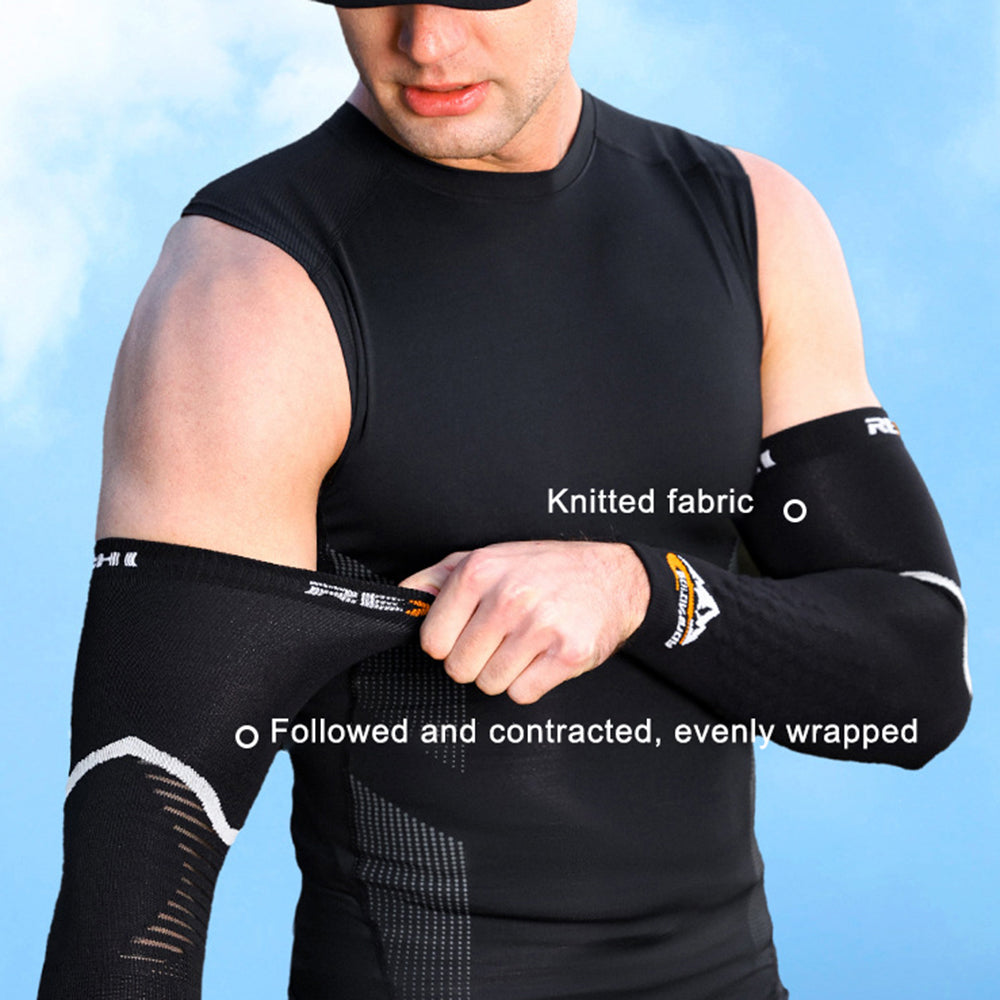 REXCHI HB36 One Pair Arm Sleeves Cycling Compression Long Arm Cover for Outdoor Camping Hiking Running