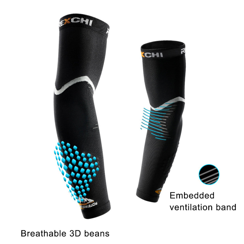 REXCHI HB36 One Pair Arm Sleeves Cycling Compression Long Arm Cover for Outdoor Camping Hiking Running