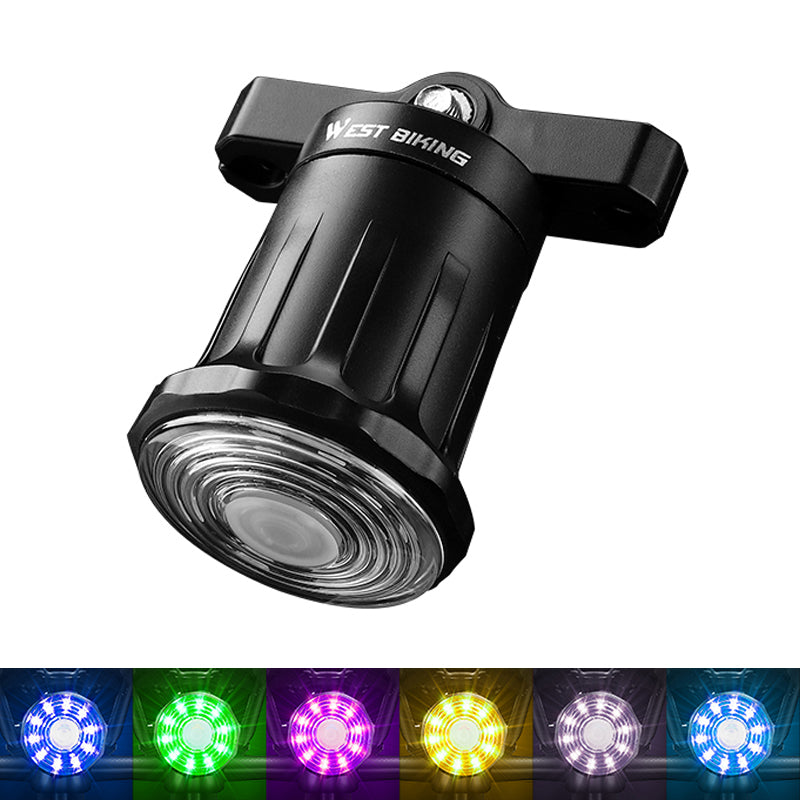 WEST BIKING YP0701331 Bright Colorful LED Bike Taillight Bicycle Smart Tail Light Cycling Accessories Safety Lamp
