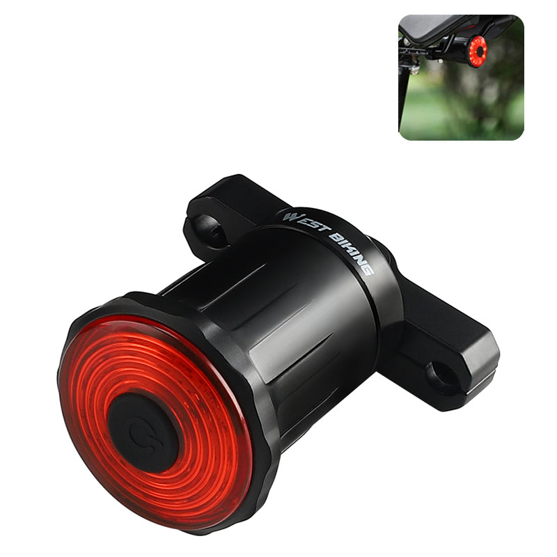 WEST BIKING YP0701317 USB Rechargeable Bike Cycling LED Tail Light Waterproof Bicycle Smart Brake Induction Warning Rear Lamp