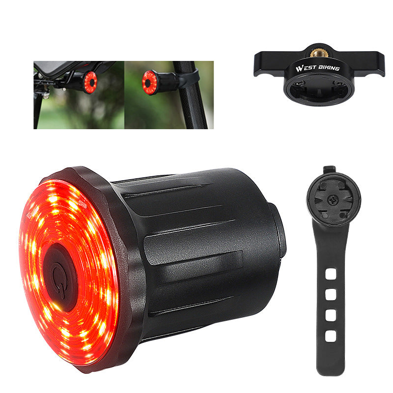 WEST BIKING YP0701317 Seat Cushion/Seat Post Mount USB Charging Bike LED Tail Light Waterproof Smart Brake Induction Cycling Warning Rear Lamp