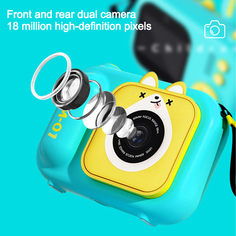 S11 Children Digital Camera 2.4 Inch IPS Screen Kids Video Camera Educational Toys for Girl Boy Birthday Gift (with Handheld Tripod)