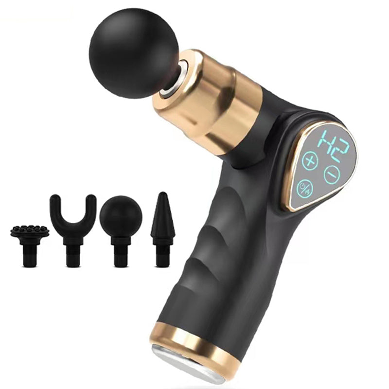 32 Gears Folding Massage Tool Massage Gun Muscle Relaxing Hot Compression Massager with Digital Display Screen