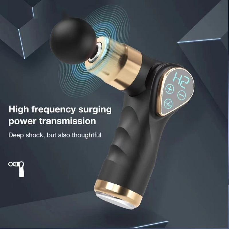 32 Gears Folding Massage Tool Massage Gun Muscle Relaxing Hot Compression Massager with Digital Display Screen