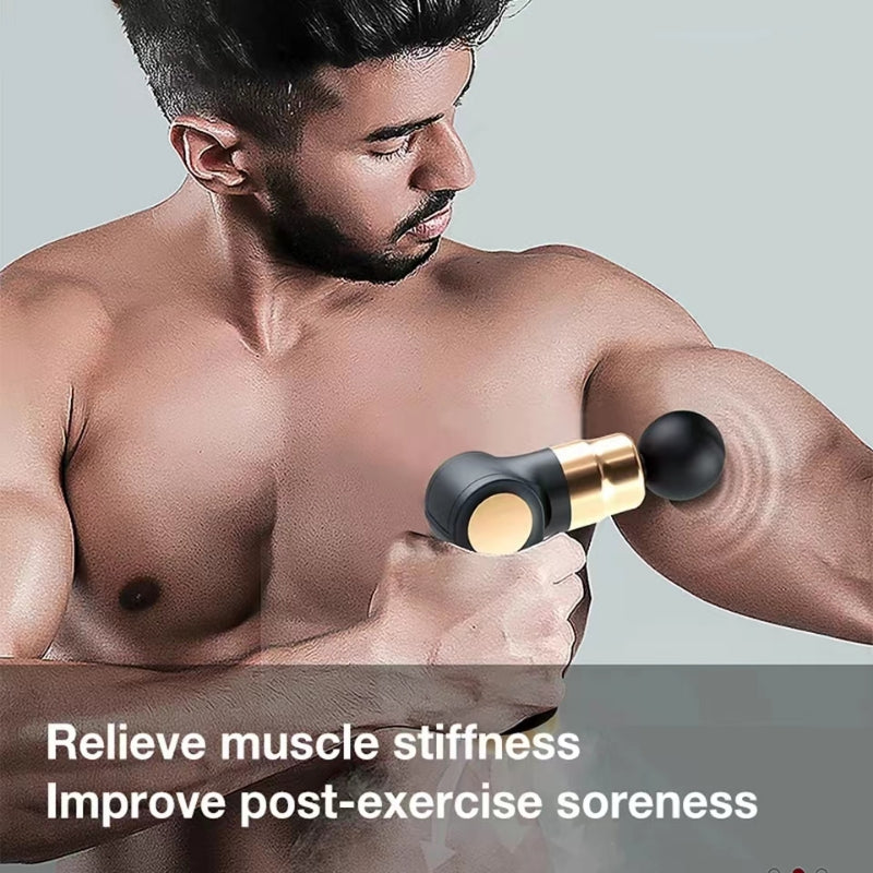 32 Gears Folding Massage Tool Massage Gun Muscle Relaxing Hot Compression Massager with Digital Display Screen