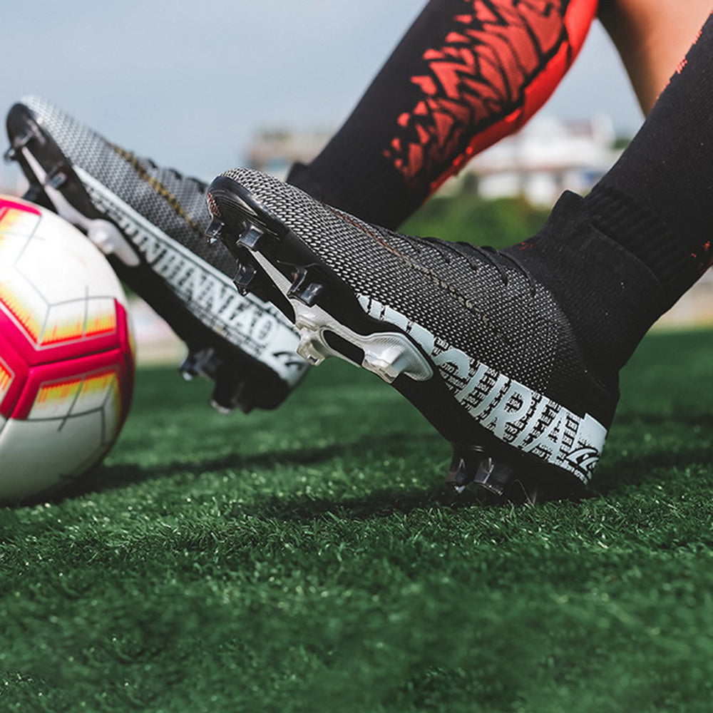 1313 One Pair Cleats Soccer Shoes FG High-top Spikes Football Shoes for Youth Professional Training Ankle Boots