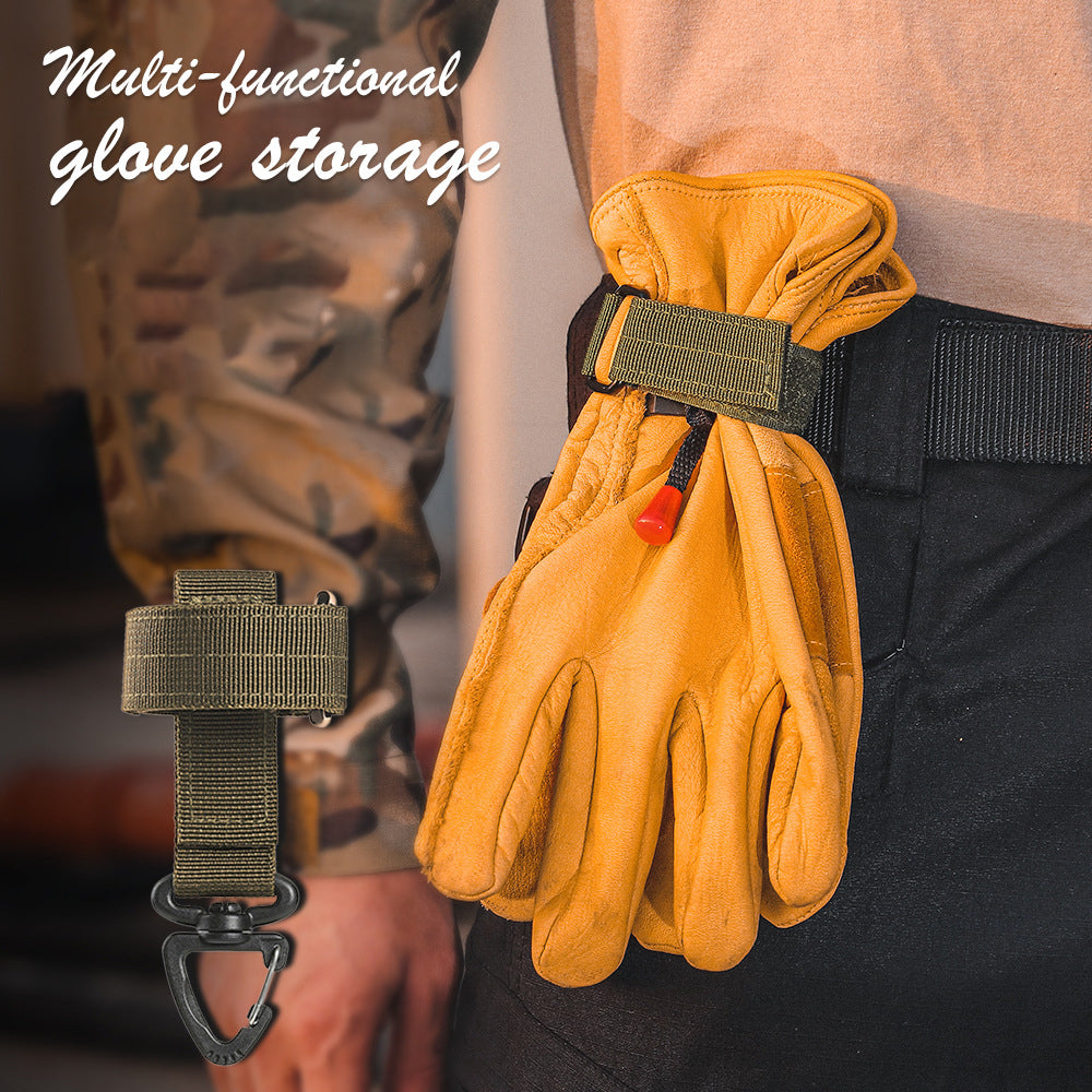 Multifunctional Gloves Storage Buckle Outdoor Tactical Climbing Rope Storage Hook Key Holder Adjustable Rope Hanging Buckles