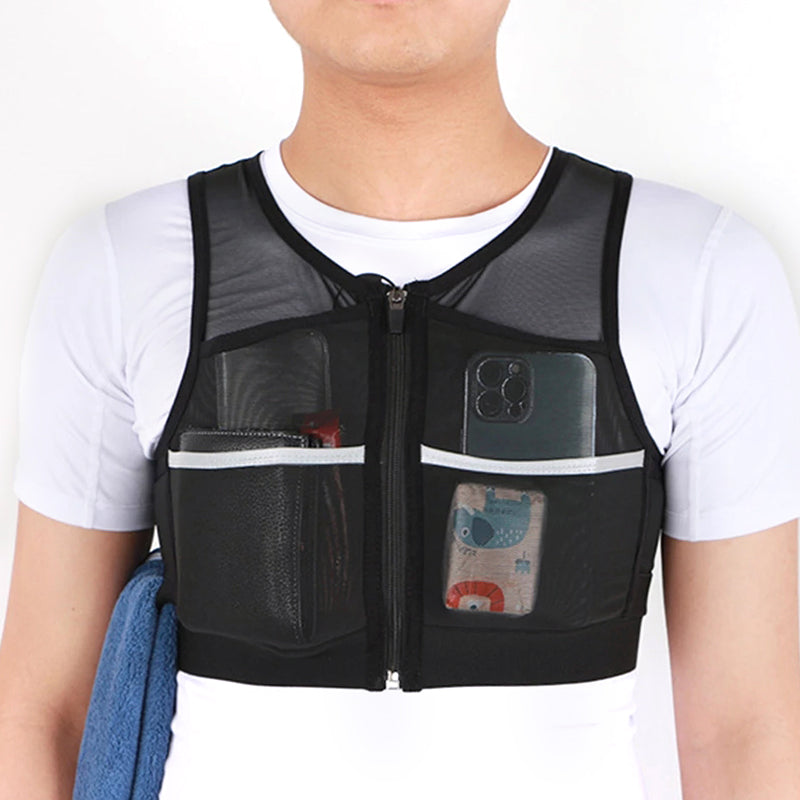 COTEO 2235 Hydration Running Vest Reflective Sports Chest Bag Front Chest Pack for Cycling Race Marathon Hiking
