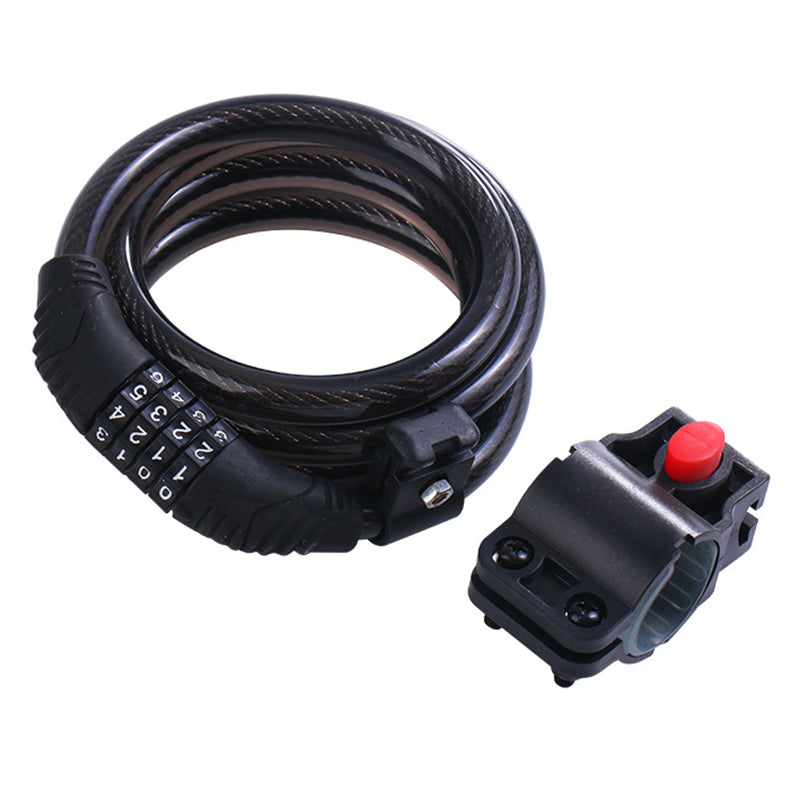 120cm 4 Digit Password Bicycle Steel Cable Security Lock Anti-theft MTB Bike Scooter Combination Code Lock