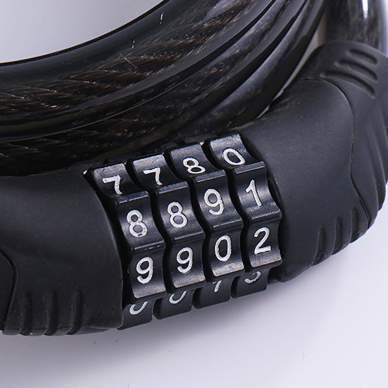 120cm 4 Digit Password Bicycle Steel Cable Security Lock Anti-theft MTB Bike Scooter Combination Code Lock