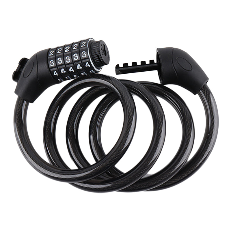 LG7101 125cm Bicycle Steel Cable 5 Digit Password Lock MTB Bike Scooter Anti-theft Combination Code Lock