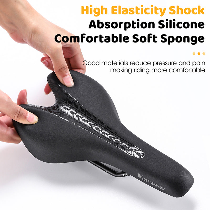 WEST BIKING YP0801144 Children Bike Saddle Kids Shock Absorption Leather Cycling Saddle Soft Bicycle Seat Ultra-light MTB Road Riding Mat