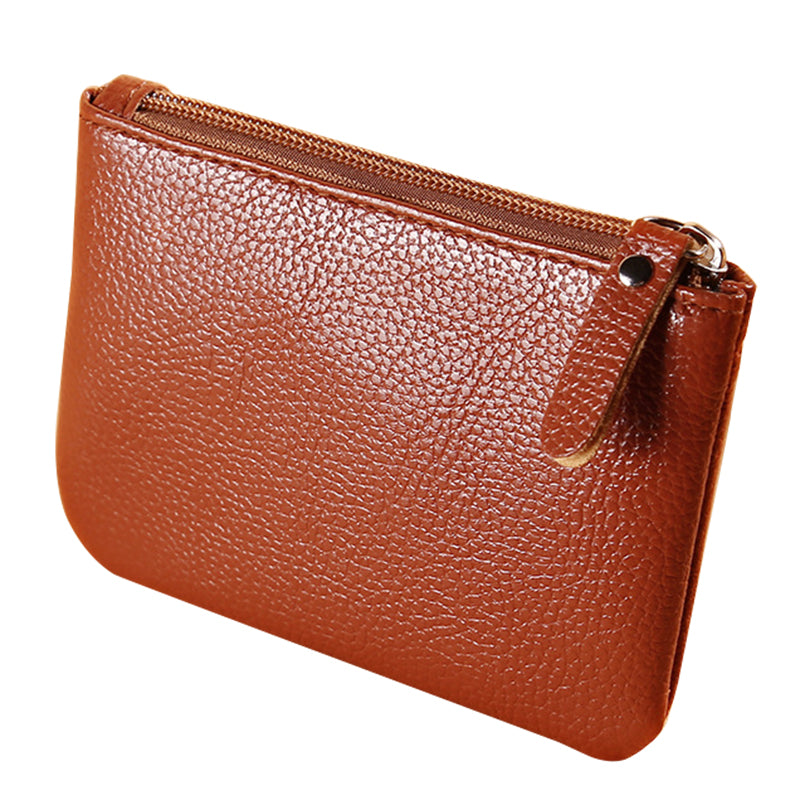 YF-008 Litchi Texture PU Leather Coin Storage Bag Pouch Zipper Design Small Change Purse Card Key Holder