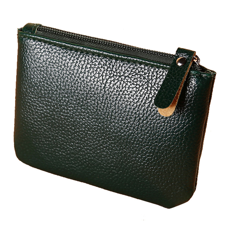 YF-008 Litchi Texture PU Leather Coin Storage Bag Pouch Zipper Design Small Change Purse Card Key Holder