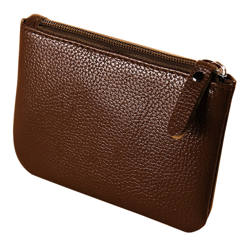 YF-008 Litchi Texture PU Leather Coin Storage Bag Pouch Zipper Design Small Change Purse Card Key Holder