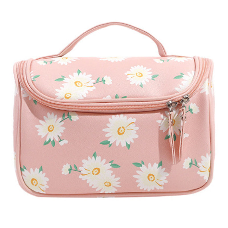 HK8158 Large Capacity Waterproof Toiletry Bag Portable Travel PU Leather Makeup Cosmetics Carrying Bag