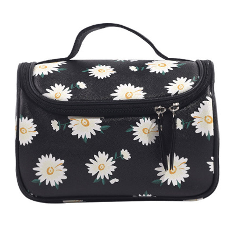 HK8158 Large Capacity Waterproof Toiletry Bag Portable Travel PU Leather Makeup Cosmetics Carrying Bag