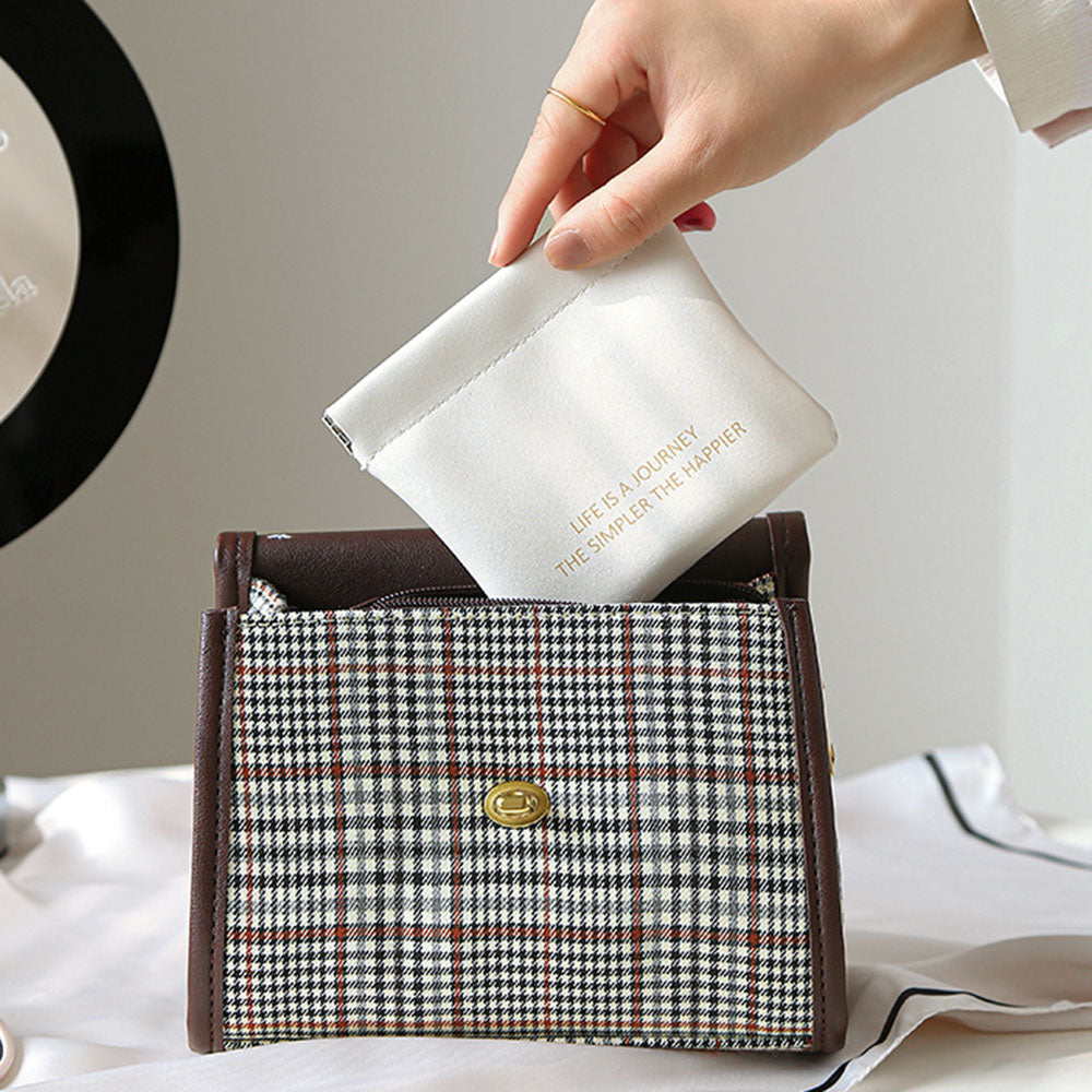 Multifunctional PU Leather Makeup Cosmetics Storage Bag Earphone Cable Glasses Travel Carrying Pouch Size L
