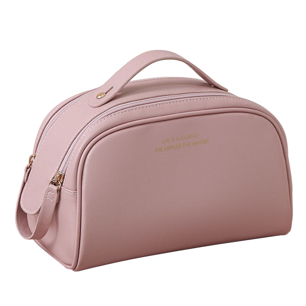 HK8301 Large Capacity Portable Makeup Cosmetics Bag Dual Zipper Portable Toiletry Organizer Bag