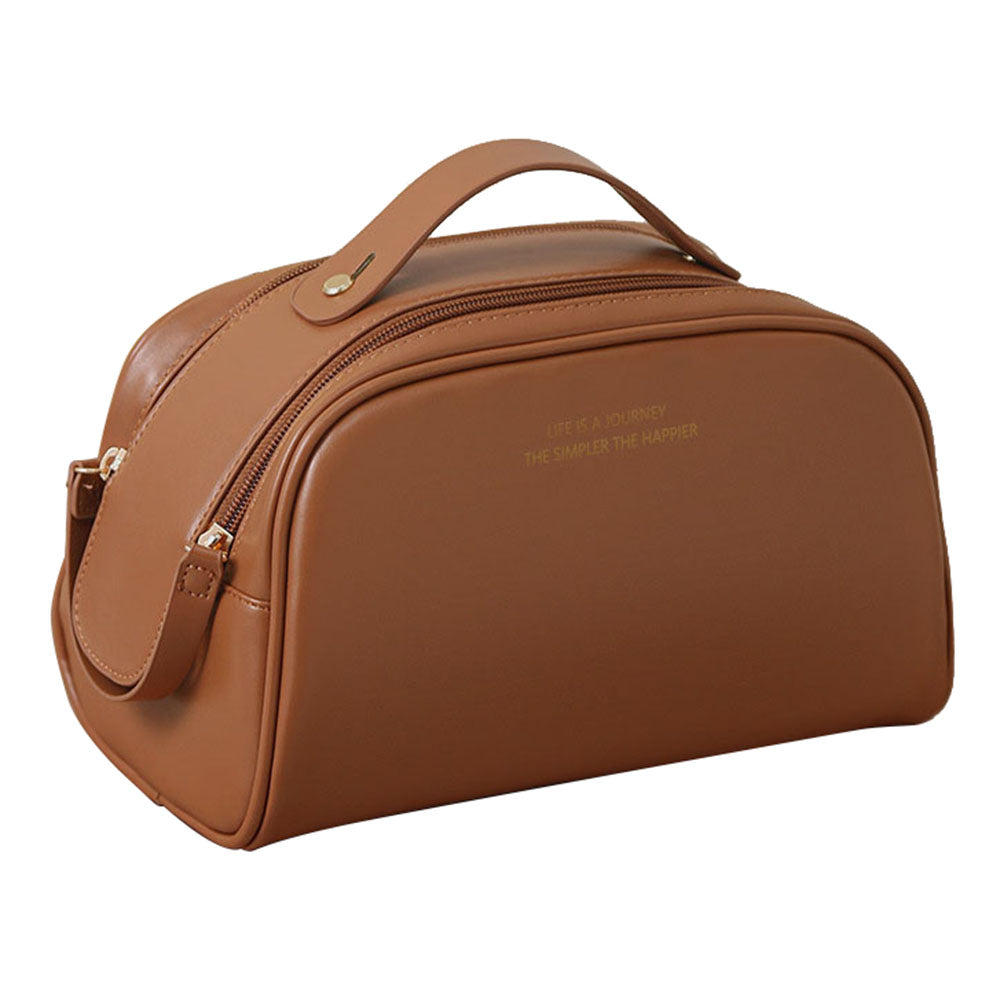 HK8301 Large Capacity Portable Makeup Cosmetics Bag Dual Zipper Portable Toiletry Organizer Bag