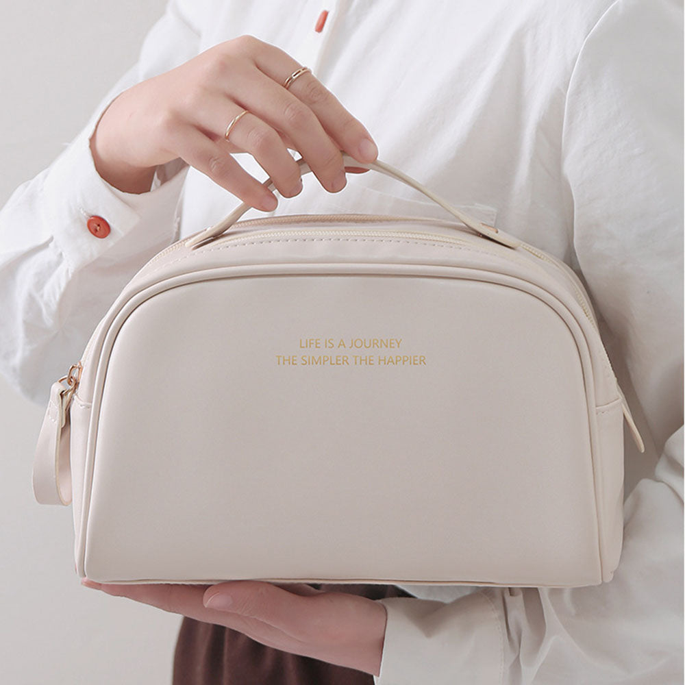 HK8301 Large Capacity Portable Makeup Cosmetics Bag Dual Zipper Portable Toiletry Organizer Bag