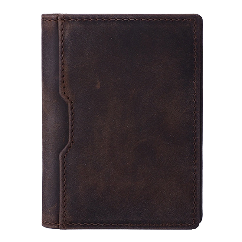 266 Multiple Card Slots Cowhide Leather Bi-fold Coin ID Credit Card Holder Storage Bag