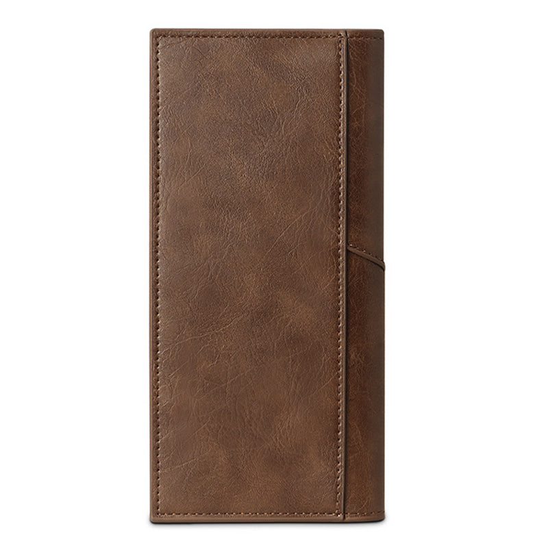 SUNICETY RFID Blocking PU Leather Ultra-thin Bi-fold Men Long Wallet Cards Cash Holder Bag