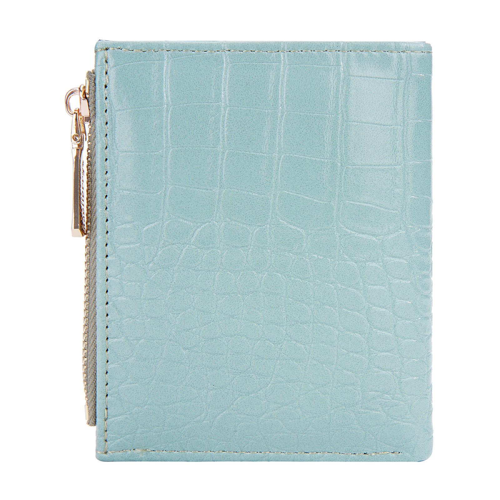 BAELLERRY N2381 Women Multiple Card Slots Crocodile Texture PU Leather Bi-fold Short Wallet with Zipper Pocket